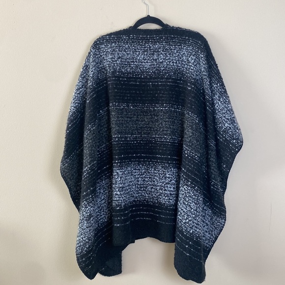 Woolrich Gray Poncho Wrap Cardigan Blanket Sweater One Size - Picture 5 of 6